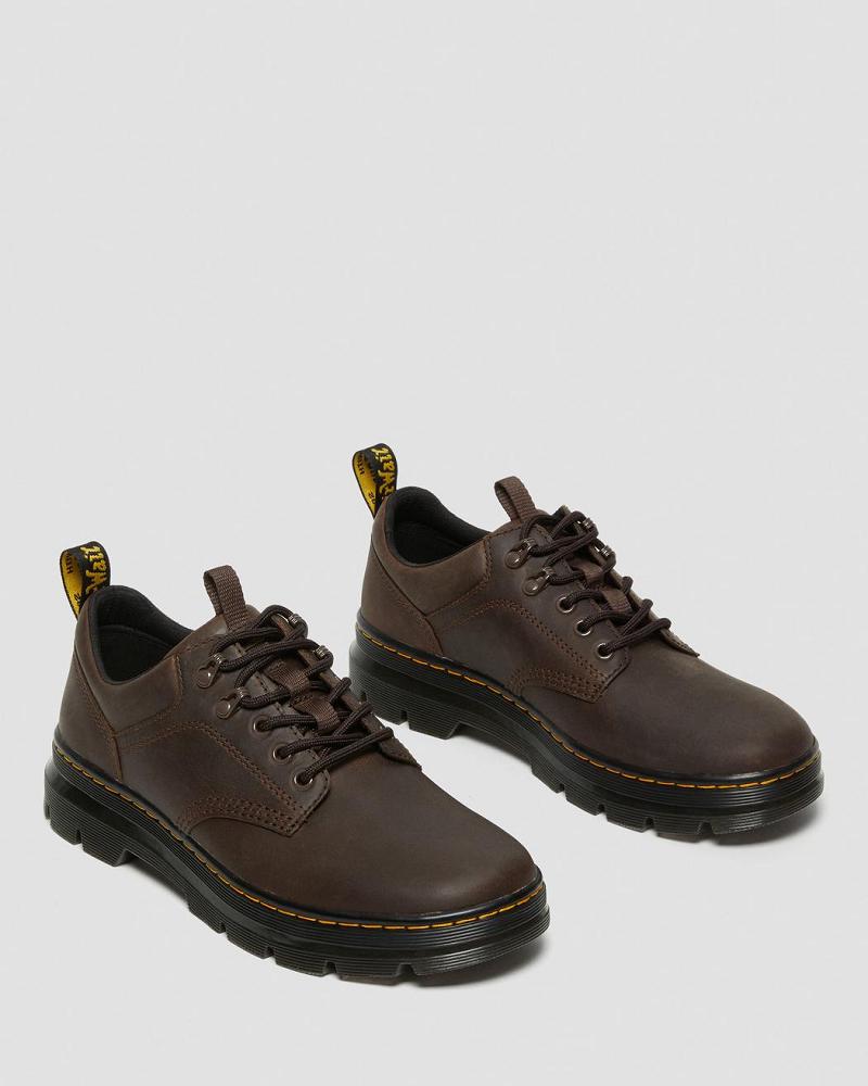 Zapatos Casuales Dr Martens Reeder Crazy Horse Cuero Hombre Azules Marrom | MX 328VRW